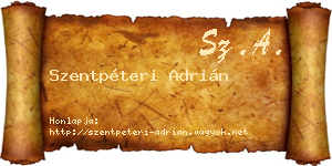 Szentpéteri Adrián névjegykártya